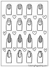 Nail Nails Coloring Pages Printable Finger Polish Colouring Color  sketch template