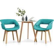 Ivinta Small Dining Table Set for 2, Round Glass Dining Table with Two ...