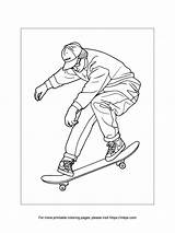 Printable Olympic Skateboarding Coloring Page · InkPx sketch template