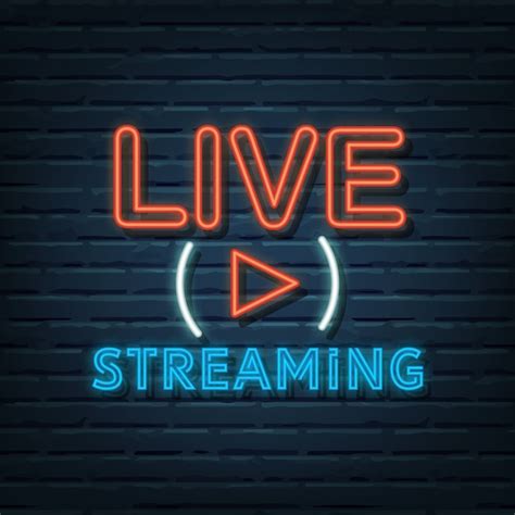 Premium Vector | Live streaming neon sign