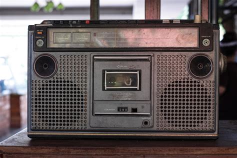 Old fashioned audio tape player on top desk wood 2835264 Stock Photo at ...