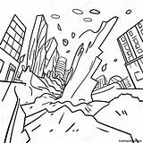 Destructive Earthquake Scene Coloring Page  Pagescom sketch template
