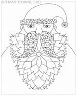 Buy Printable 8 X 10 Santas Bust Coloring Page/instant Download  sketch template