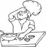 Girl Cooking Coloring Page sketch template