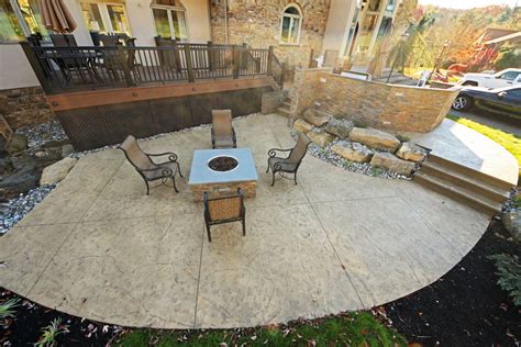 Stamped Concrete Patio and Fire Pit