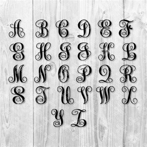 Monogram Font Alphabet SVG | DXF | Fancy Monogram Alphabet