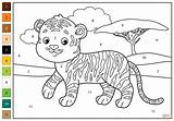 Tiger Color By Number  Free Printable Coloring Pages sketch template