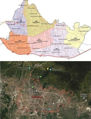 A. Map of Bandung City, B. Satellite map of Bandung City (Source:... | Download Scientific Diagram