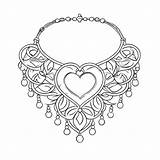 Download Black And White Ornate Necklace Coloring Page Pages  sketch template