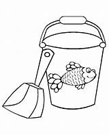 Fish Decorated Bucket And Shovel Coloring Page Best Place To Color  sketch template