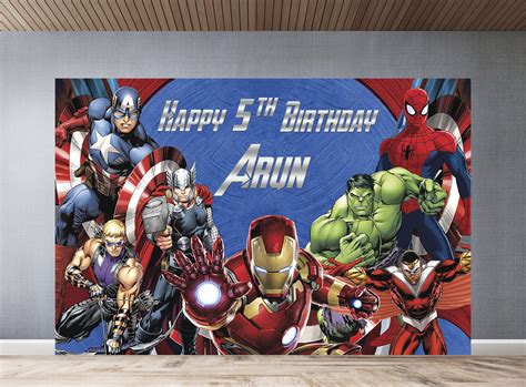 Avengers Birthday Backdrop, Avengers Theme Backdrop, Avengers Birthday Party Set, Kids Party ...