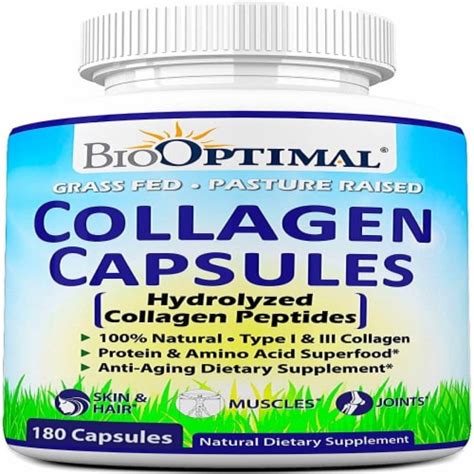 BioOptimal Collagen Pills, Collagen Peptides, Benefits Skin, Hair, Nails & Joints - 2 Pack, 2 ...