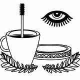 Dibujo Gráfico Digital De Rímel Y Página Para Colorear Café En  sketch template