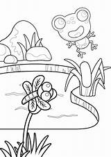 Disegni Da colorare Per Bambini Pagina A4 A Tema stagno  Vettore Premium sketch template