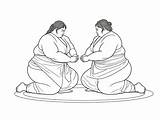 Sumo Wrestling Coloring For Adults  Page sketch template