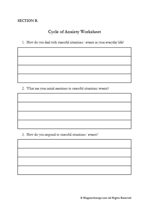 Cycle Of Anxiety Worksheet | HappierTHERAPY