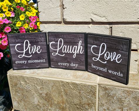 Live Laugh Love Wood Sign Live Every Moment Laugh Every Day | Etsy ...