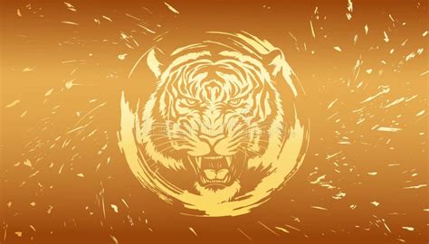 Roaring Tiger Gold Background Stock Illustrations – 69 Roaring Tiger Gold Background Stock ...