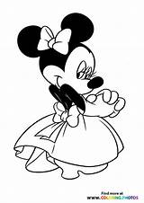Minnie Mouse In Dress  Coloring Pages For Kids sketch template
