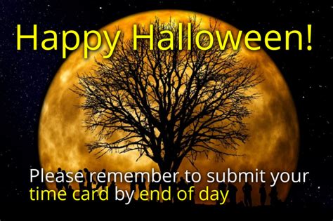 31 Time Card Reminders For Halloween - inbadge, llc - Card Services