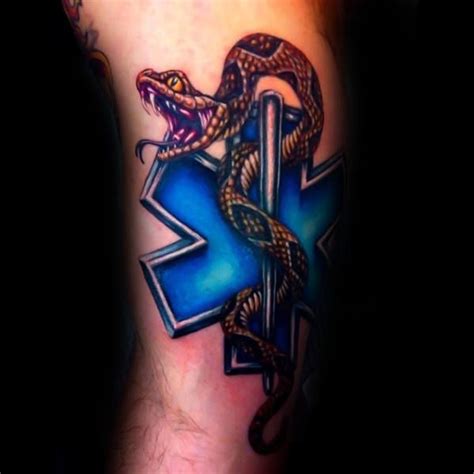 60 Star Of Life Tattoo Designs For Men - EMS, EMT and Paramedic | Life tattoos, Tattoo designs ...