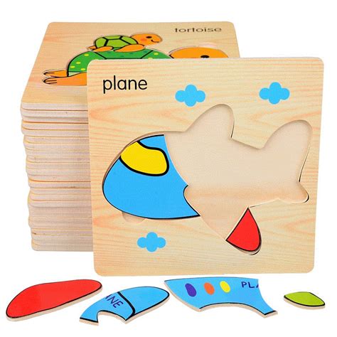 Aliexpress.com : Buy 8 Pcs Education Wooden Toys 3D Puzzle kids Gift Brain Jigsaw Cartoon Animal ...