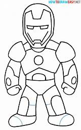 How To Draw Iron Man Step By  For Kids sketch template