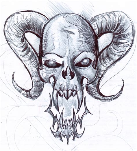 Skull 5 : Fast sketch by Penerari on DeviantArt