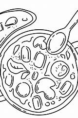 Dibujo De Almuerzo Para Colorear  Sopa ♥ Imprime Y Colorea En Línea sketch template