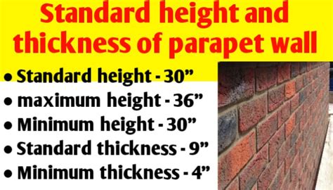 Standard height and thickness of parapet wall - Civil Sir