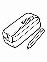 Pencil Case colouring book Pages With Vector Design For Children  sketch template