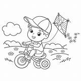 Riding Bike Coloring Page Stock Illustrations – 207  sketch template