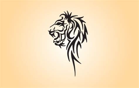 Black & White Tribal Lion Head - Vector download