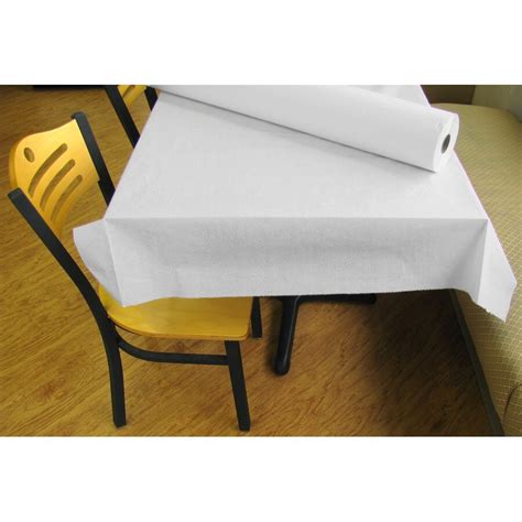 40" x 300' 17# White Embossed Paper Roll Table Cover