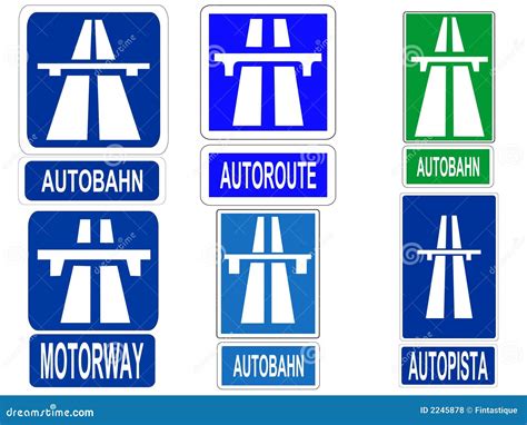 German Autobahn sign stock vector. Illustration of speed - 2245878