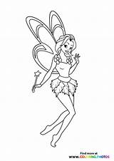 Fairy With A magic wand  Coloring Pages For Kids sketch template