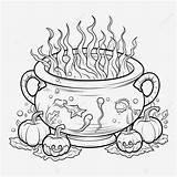 Witches Cauldron With Potion For Halloween Coloring Page  sketch template