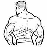 Bodybuilder Back Coloring Page Black And White · Creative Fabrica sketch template