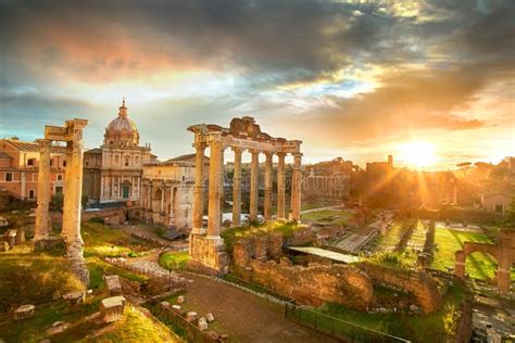 Roman Forum. Ruins of Roman Forum in Rome, Italy during Sunrise. Stock ...