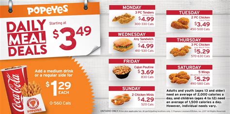 Popeyes Menu and Specials