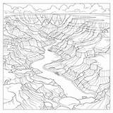 Premium AI Image  A coloring Page Of grand canyon With River sketch template