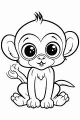 Monkey Coloring Pages sketch template