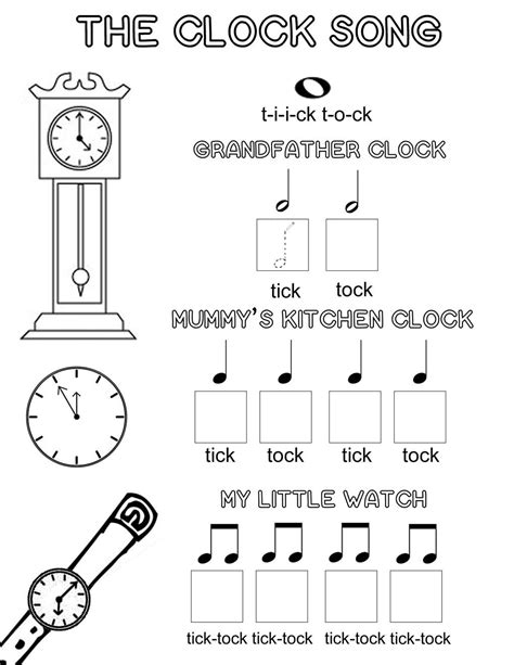 The Clock Song: An Easy Way to Learn Musical Note Values - | Music theory worksheets, Teaching ...