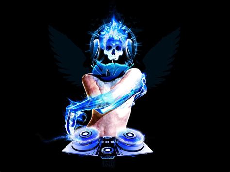 Electrifying DJ Skull: HD Music Wallpaper