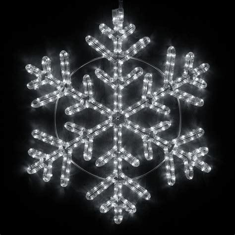 Wintergreen Lighting 24 in. 314-Light LED Cool White Hanging Snowflake Decor-73441 - The Home Depot