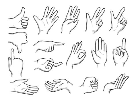 Premium Vector | Hands doodles. expression gestures human hands pointing shaking vector hand ...