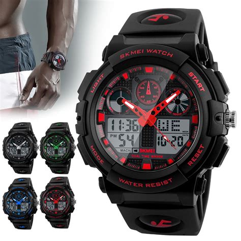 Men's Digital Sports Watch Large Face Waterproof Wrist Watches for Men Casual Military Watch ...