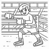 Premium Vector  Boxing Boxer Punching Isolated Coloring Page sketch template