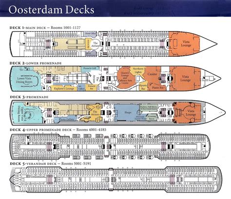 ms Oosterdam Deck Plan | Holland america, Deck plans, Holland cruise