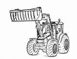 Tractor Backhoe Coloring Page Sketch sketch template